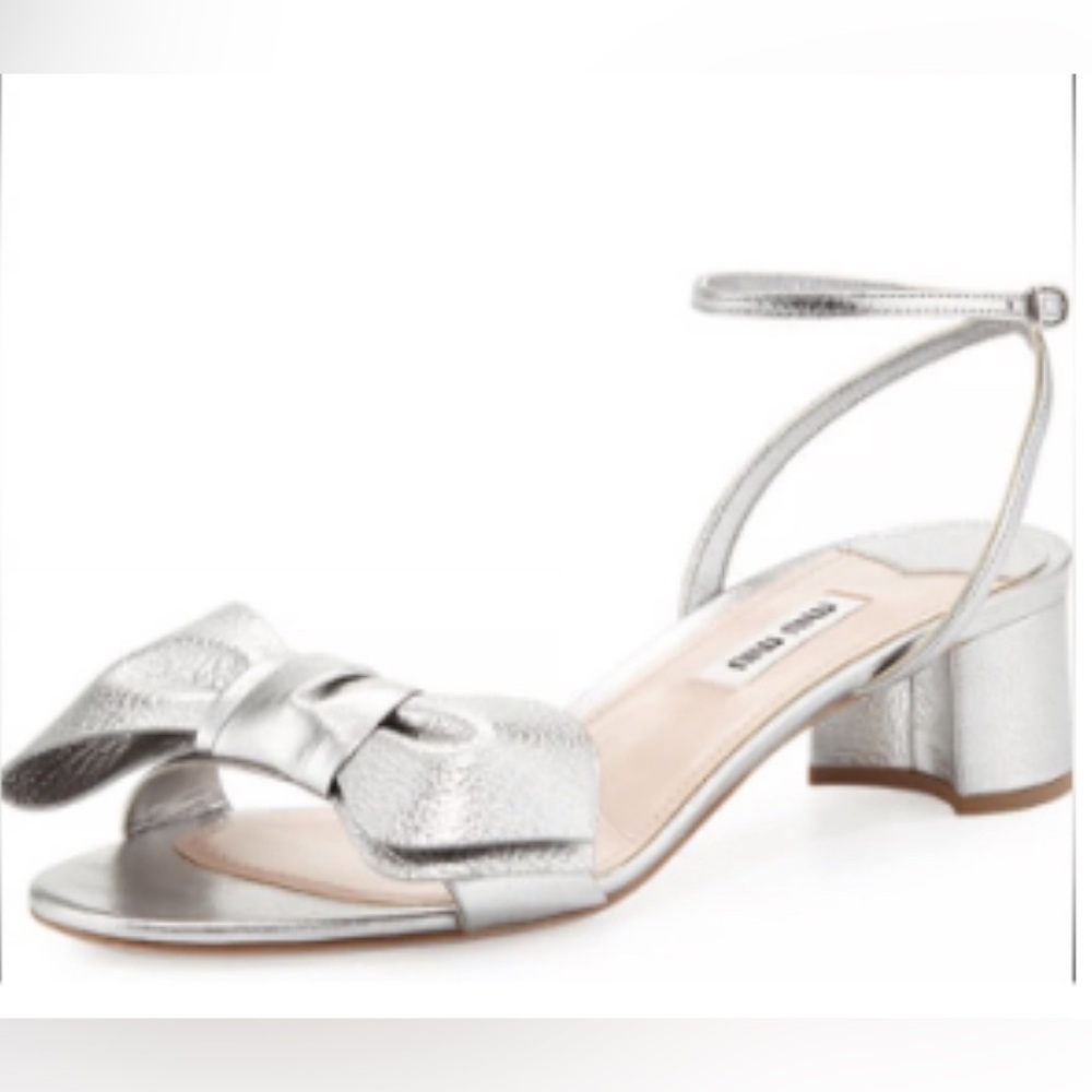 Miu Miu pewter sandals size 38